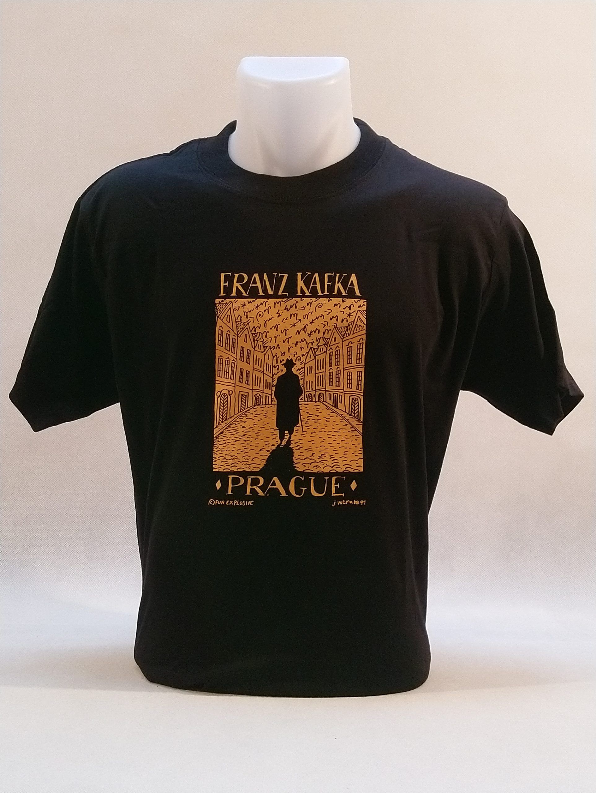 men s black t shirt yellow kafka
